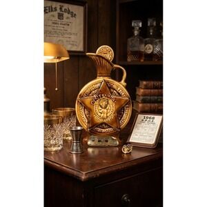 Vintage 1968 Jim Beam Elks Centennial Decanter BPOE Regal China Empty Bottle